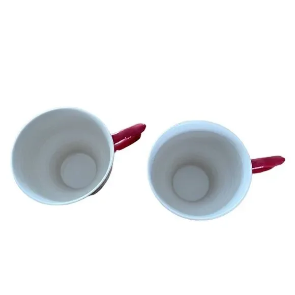 Anthropologie Cat & Cherry Blossom Flower Large Oversized Mug - Set Of 2 - Picture 4 of 7